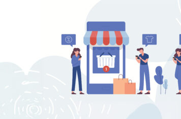 Illustration of online shoppers